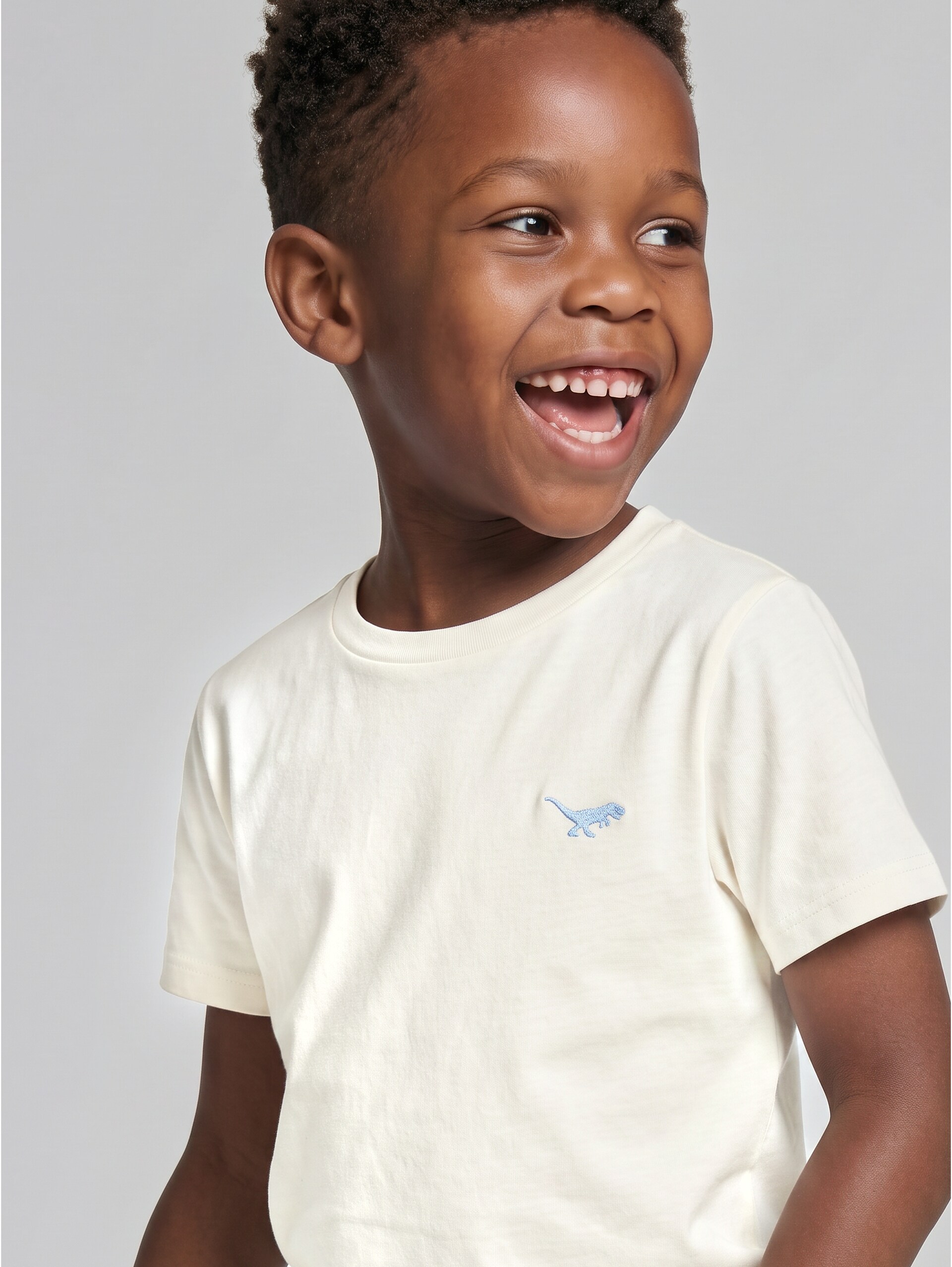 T-shirt met print van katoen - Wool White