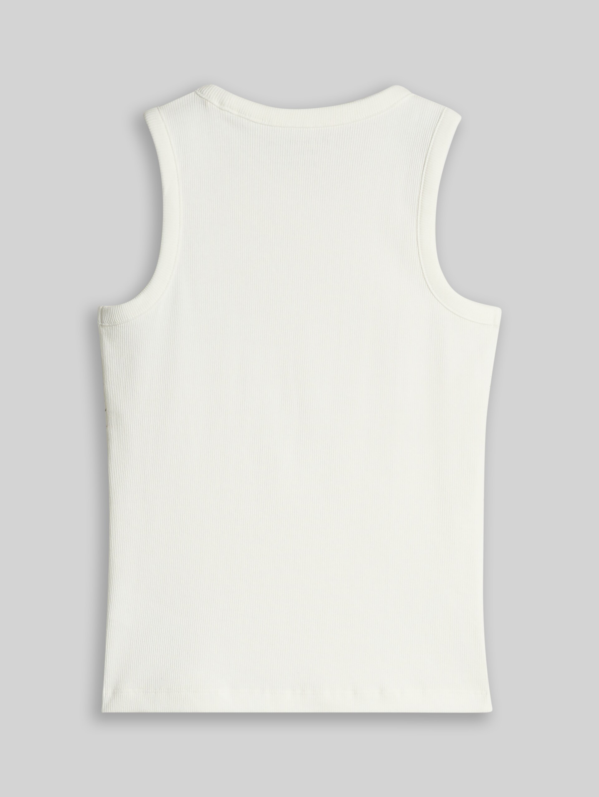 Basic geribbeld topje - Whisper White