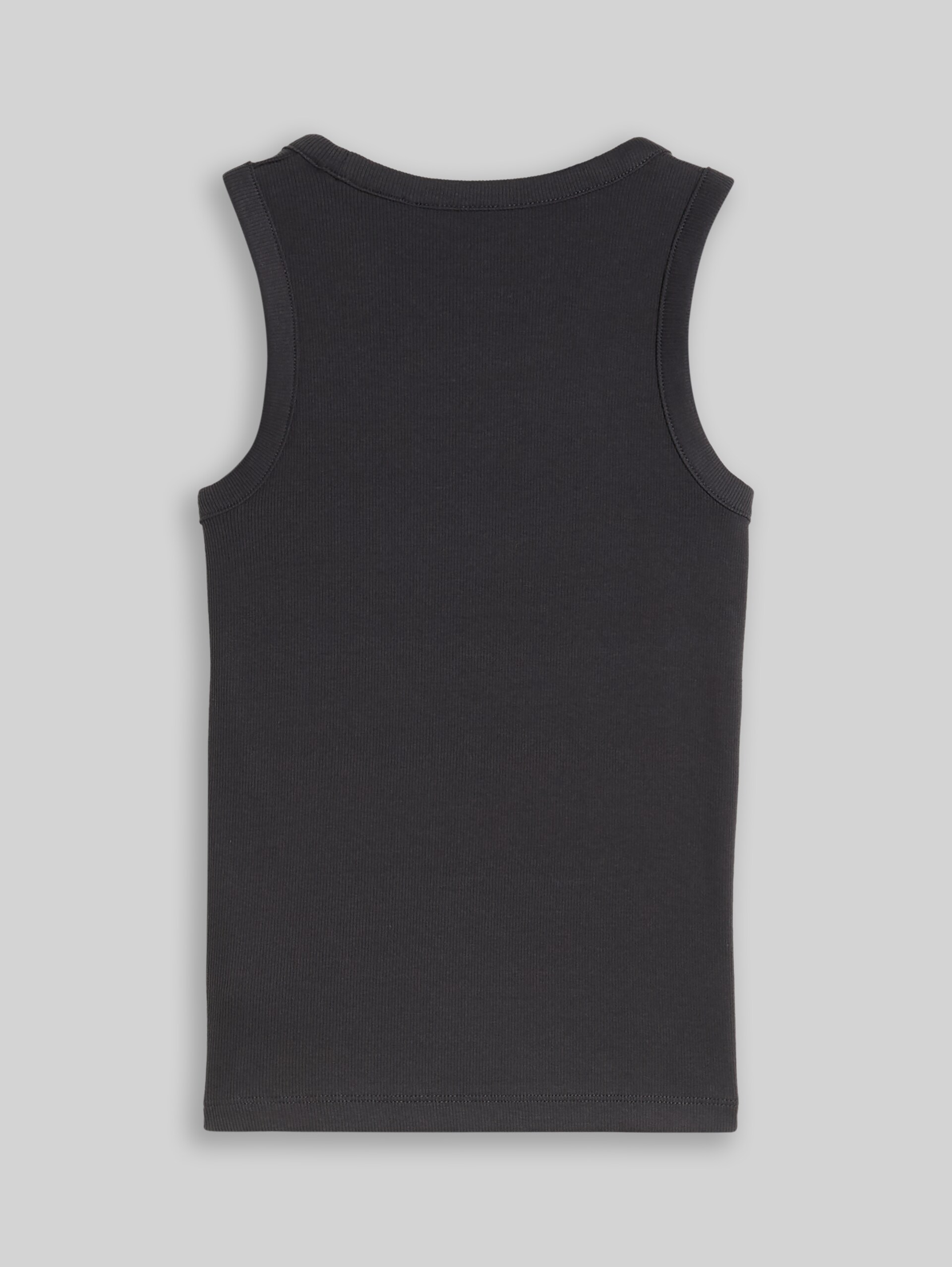 Basic geribbeld topje - coal grey