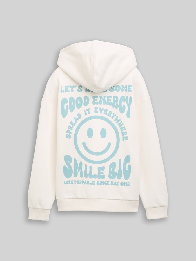 Oversize Hoodie Sweatshirt mit Rückenprint von Teen Girls, Gardenia White