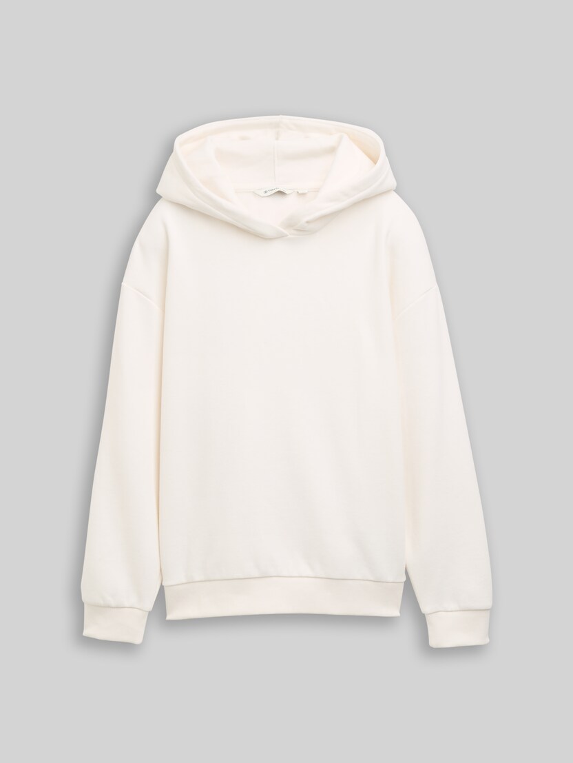 Sweat à capuche oversize avec imprimé dans le dos par Teen Girls, Gardenia White