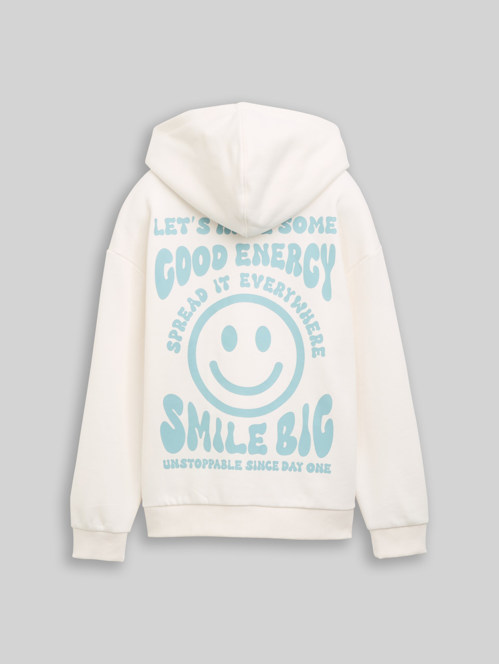 Oversize Hoodie Sweatshirt mit Rückenprint - Gardenia White