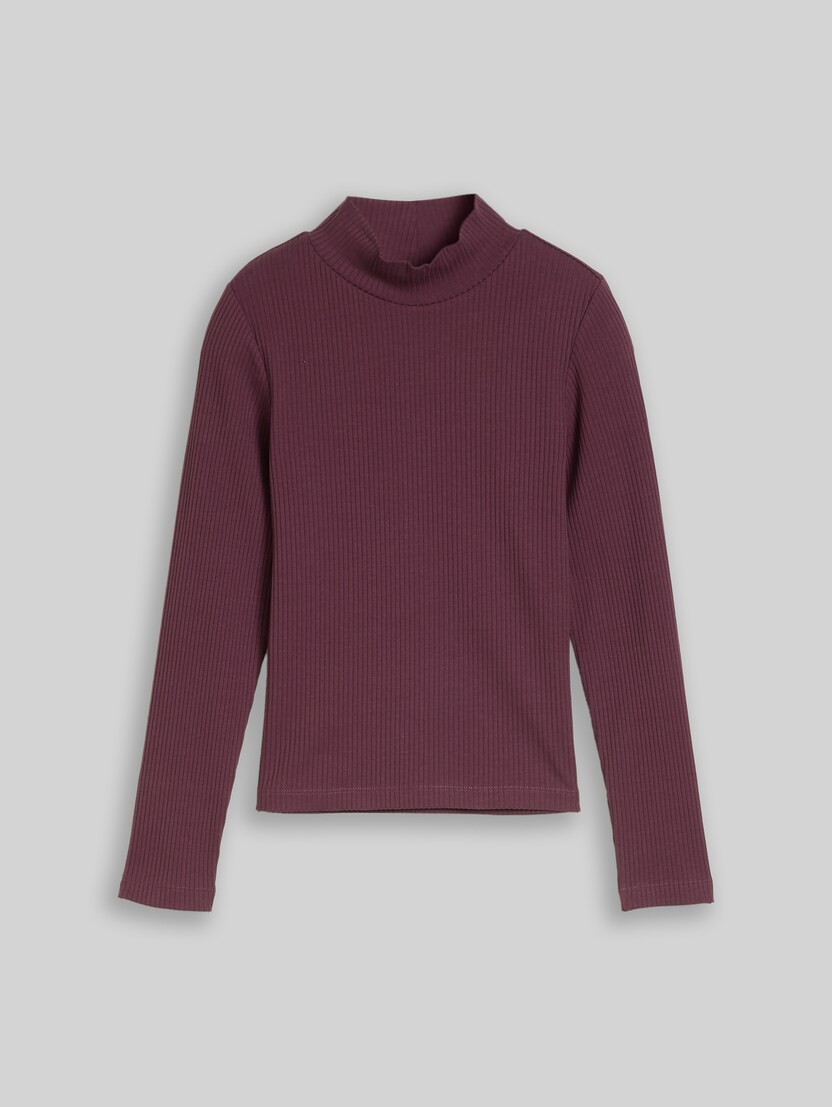 Langarmshirt mit Stehkragen von Teen Girls, rusty burgundy