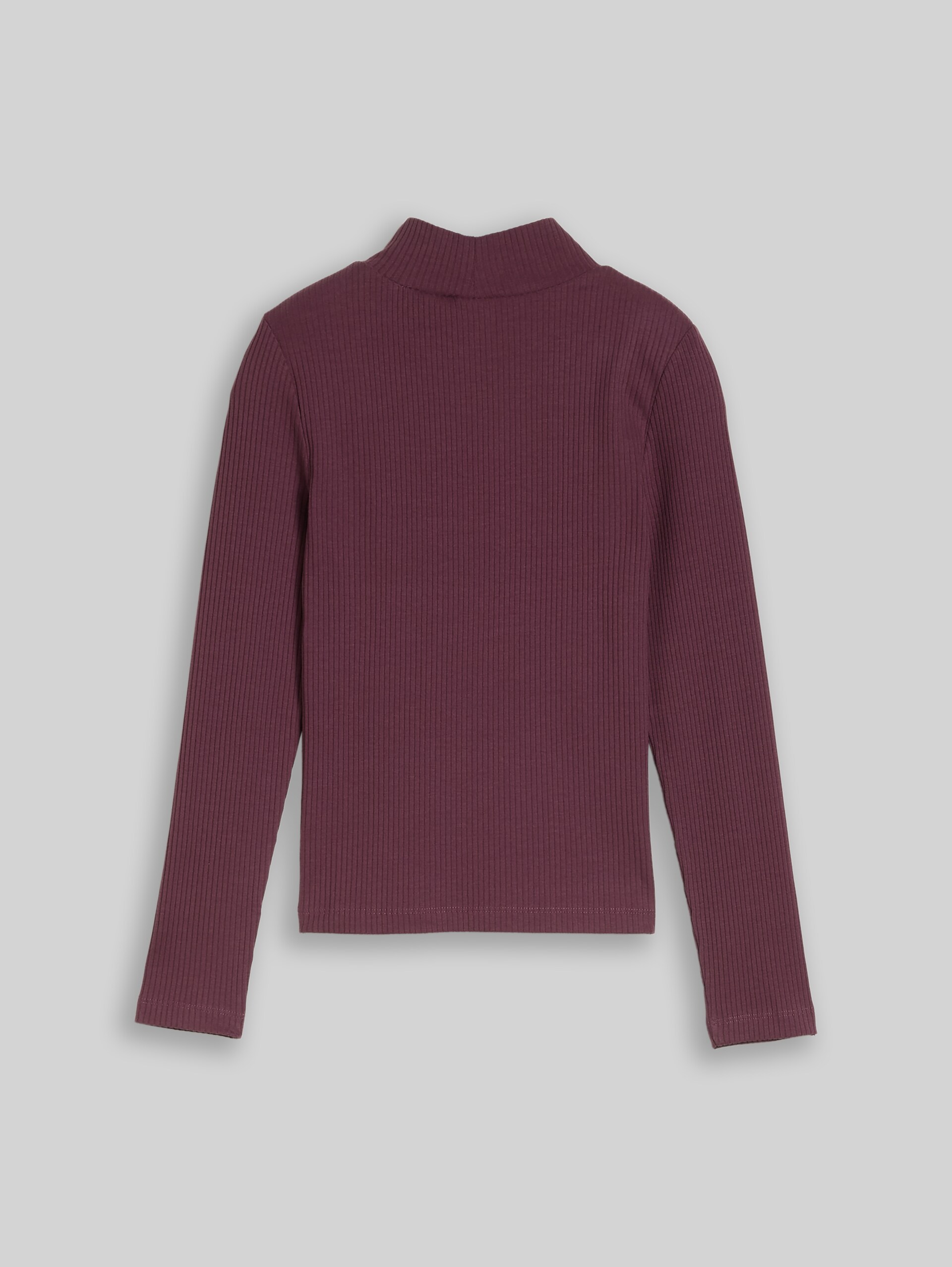 Langarmshirt mit Stehkragen - rusty burgundy