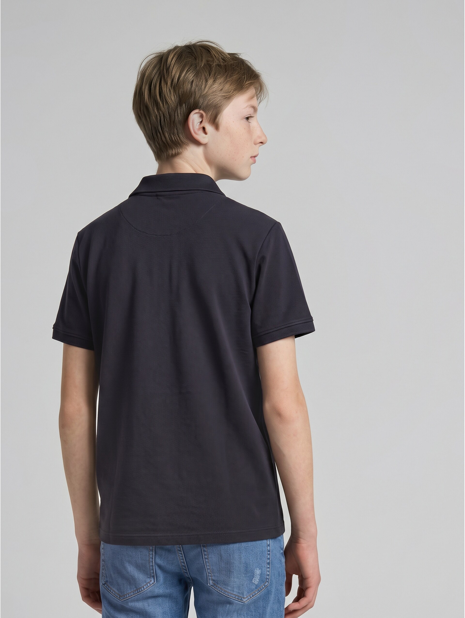 Polo en piqué - coal grey