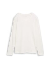 Geselecteerd, Slim fit T-shirt met lange mouwen en logoprint door Tom Tailor, wit