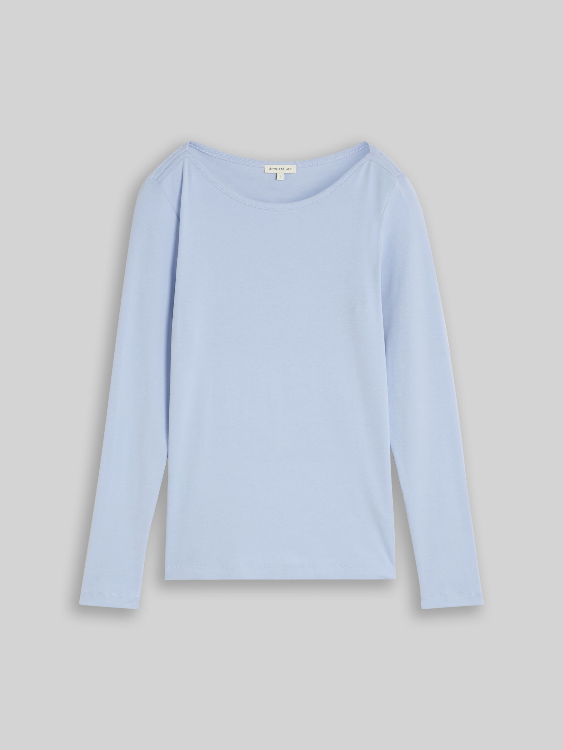 Slim Fit Langarmshirt mit U-Boot-Ausschnitt - Kentucky Blue - Vorder-Produkt-Ansicht