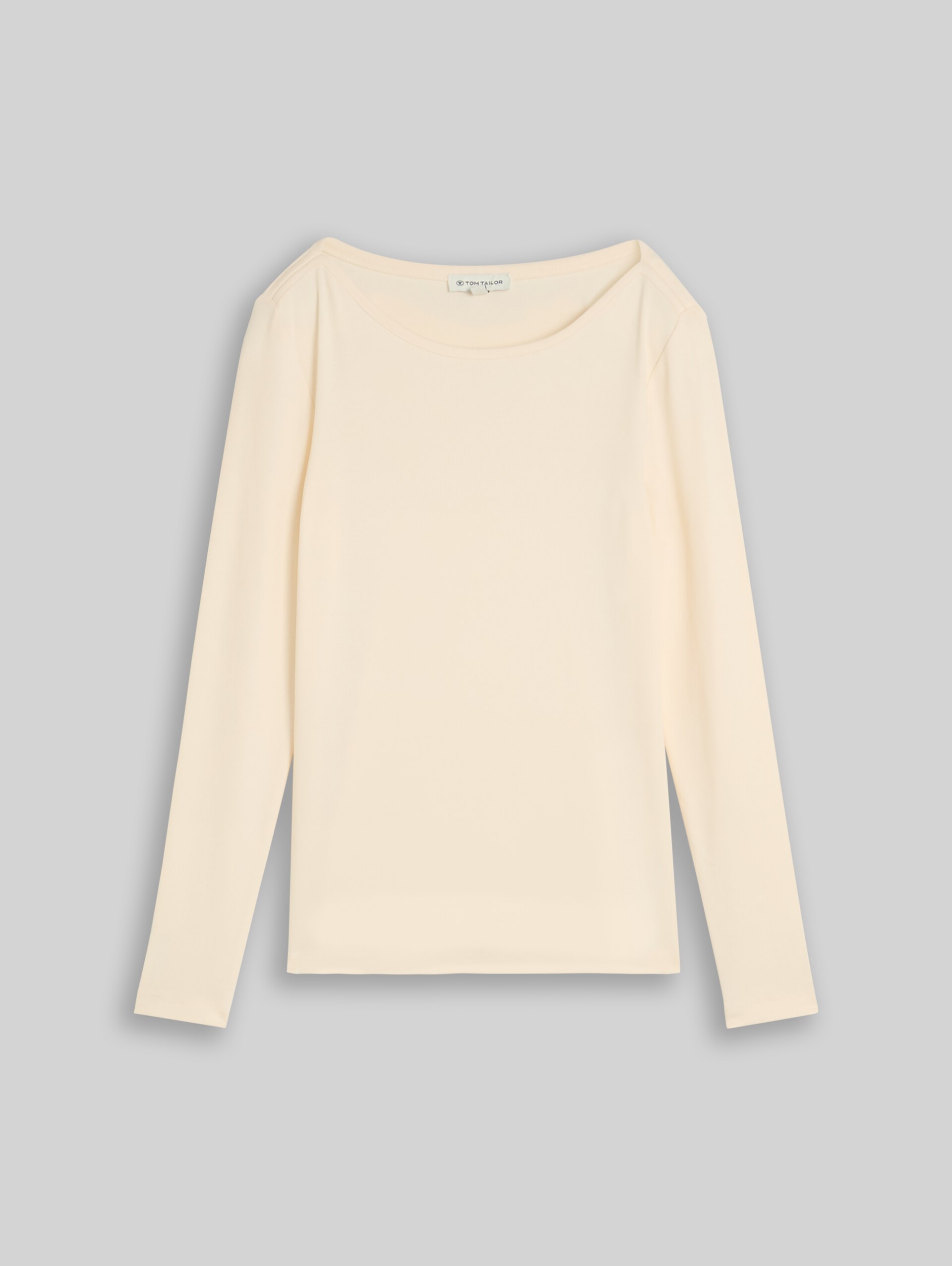 Slim Fit Langarmshirt mit U-Boot-Ausschnitt - soft buttercream - Vorder-Produkt-Ansicht