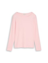 Nicht ausgewählt, Slim Fit Langarmshirt mit U-Boot-Ausschnitt von Tom Tailor, rosa