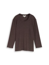 Ausgewählt, Oversize Langarmshirt mit Rippstruktur von Tom Tailor, braun