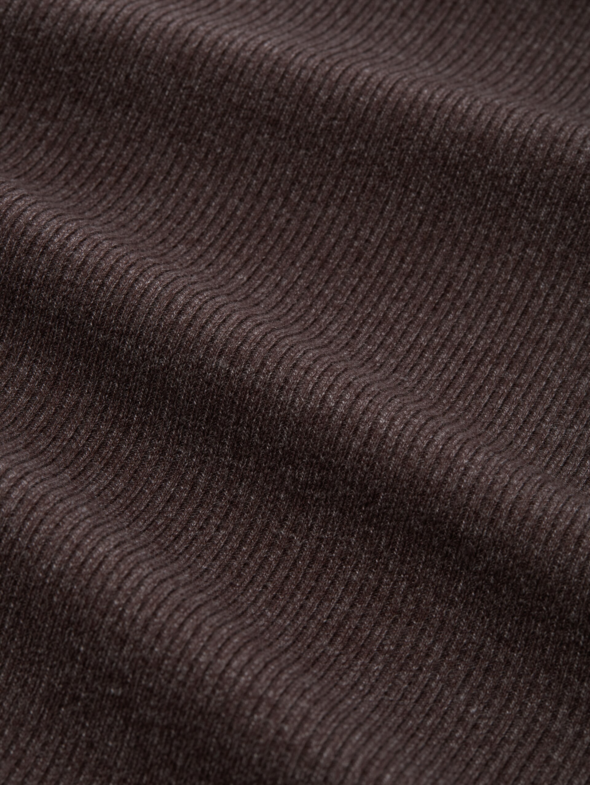 Oversize Langarmshirt mit Rippstruktur - java dark brown melange - Material-Ansicht