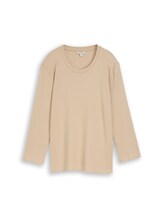 Nicht ausgewählt, Oversize Langarmshirt mit Rippstruktur von Tom Tailor, beige
