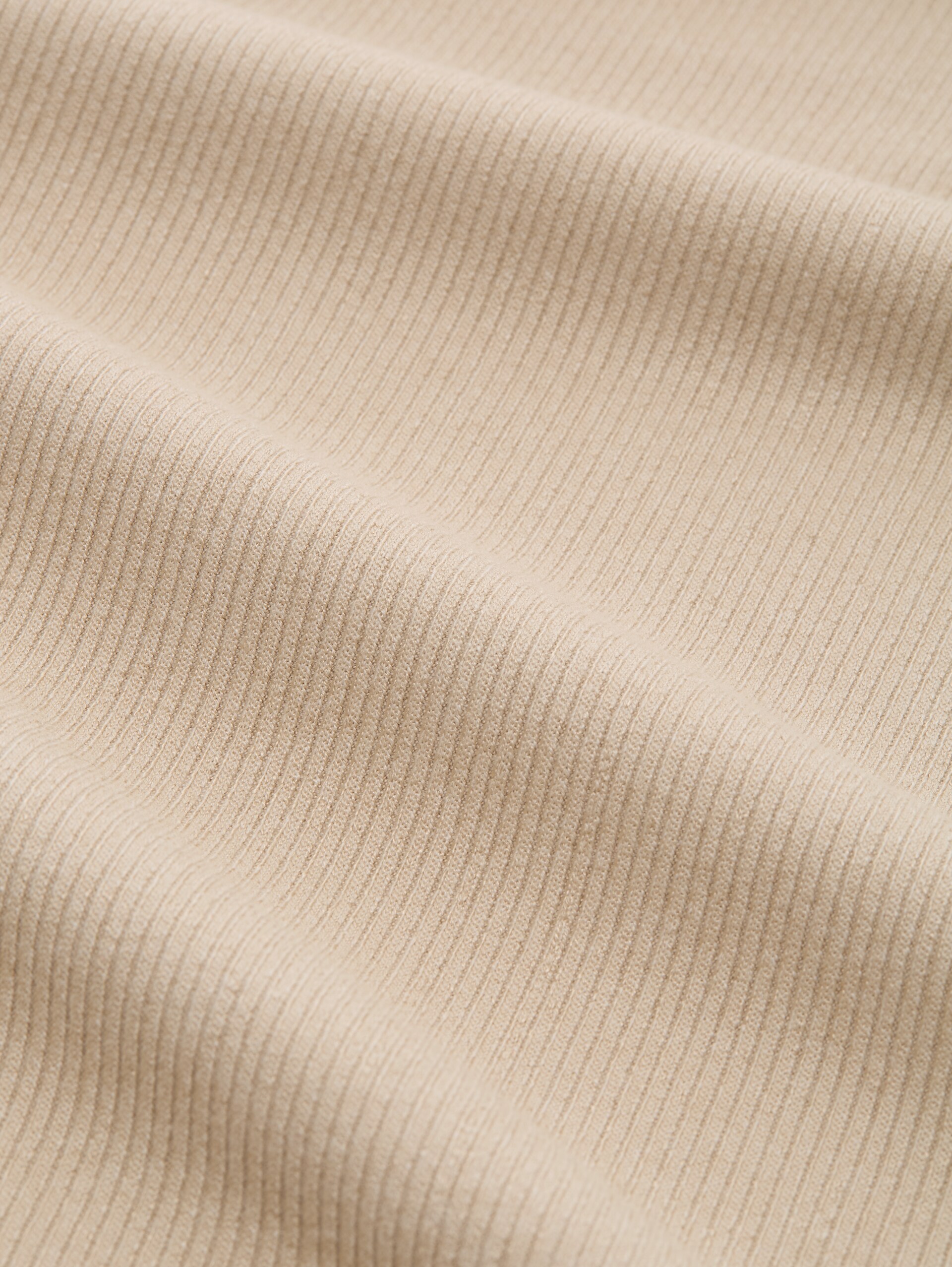 Oversize Langarmshirt mit Rippstruktur - gravel beige melange - Material-Ansicht