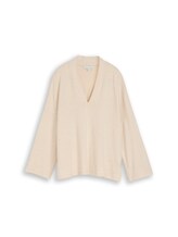 Nicht ausgewählt, Cosy Langarmshirt mit V-Ausschnitt von Tom Tailor, weiß
