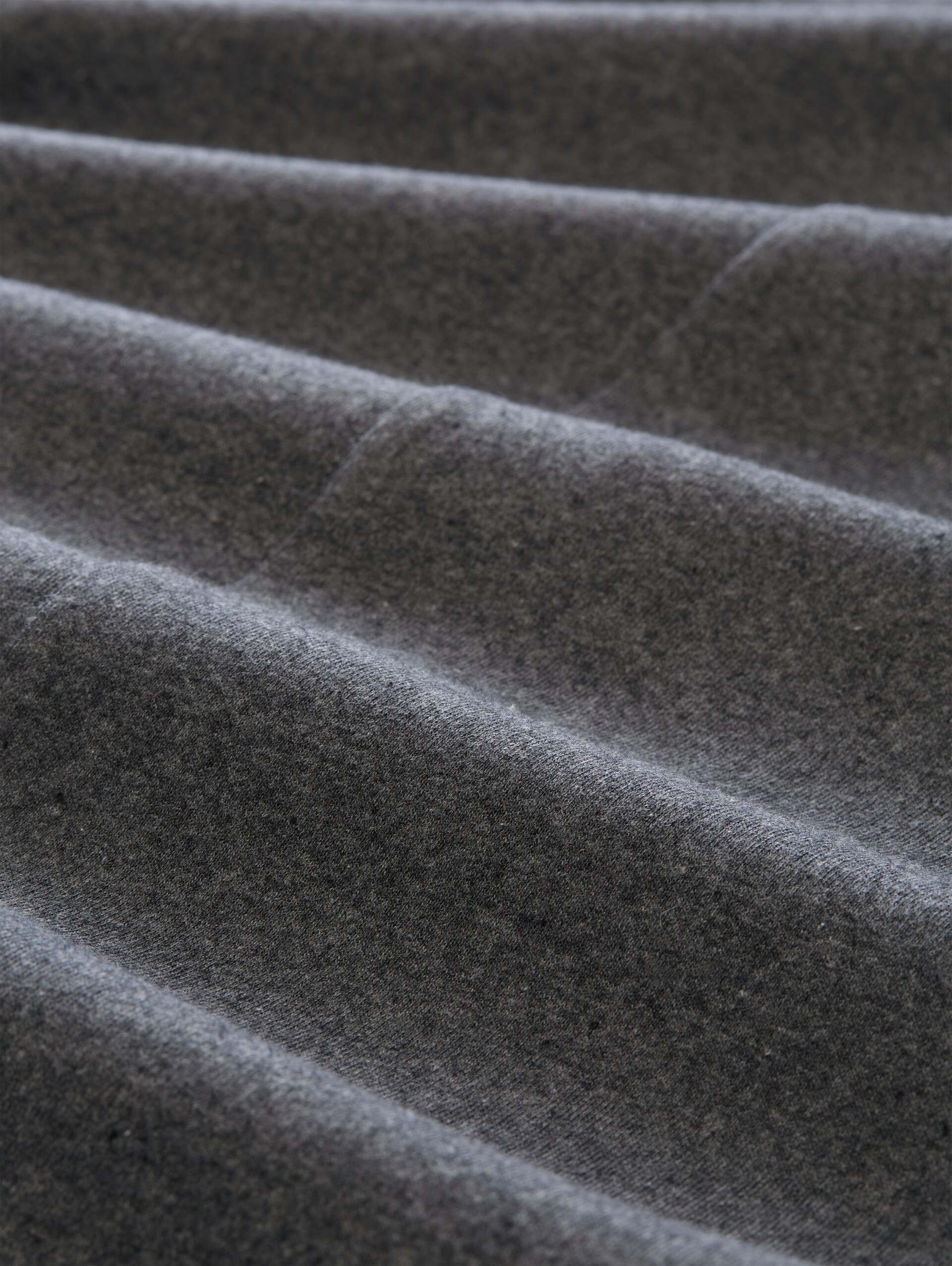 T-shirt à manches longues avec col ondulé - dark silver grey melange - Vue de la matière