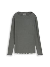 Ausgewählt, Langarmshirt mit Rippstruktur von Tom Tailor, grün
