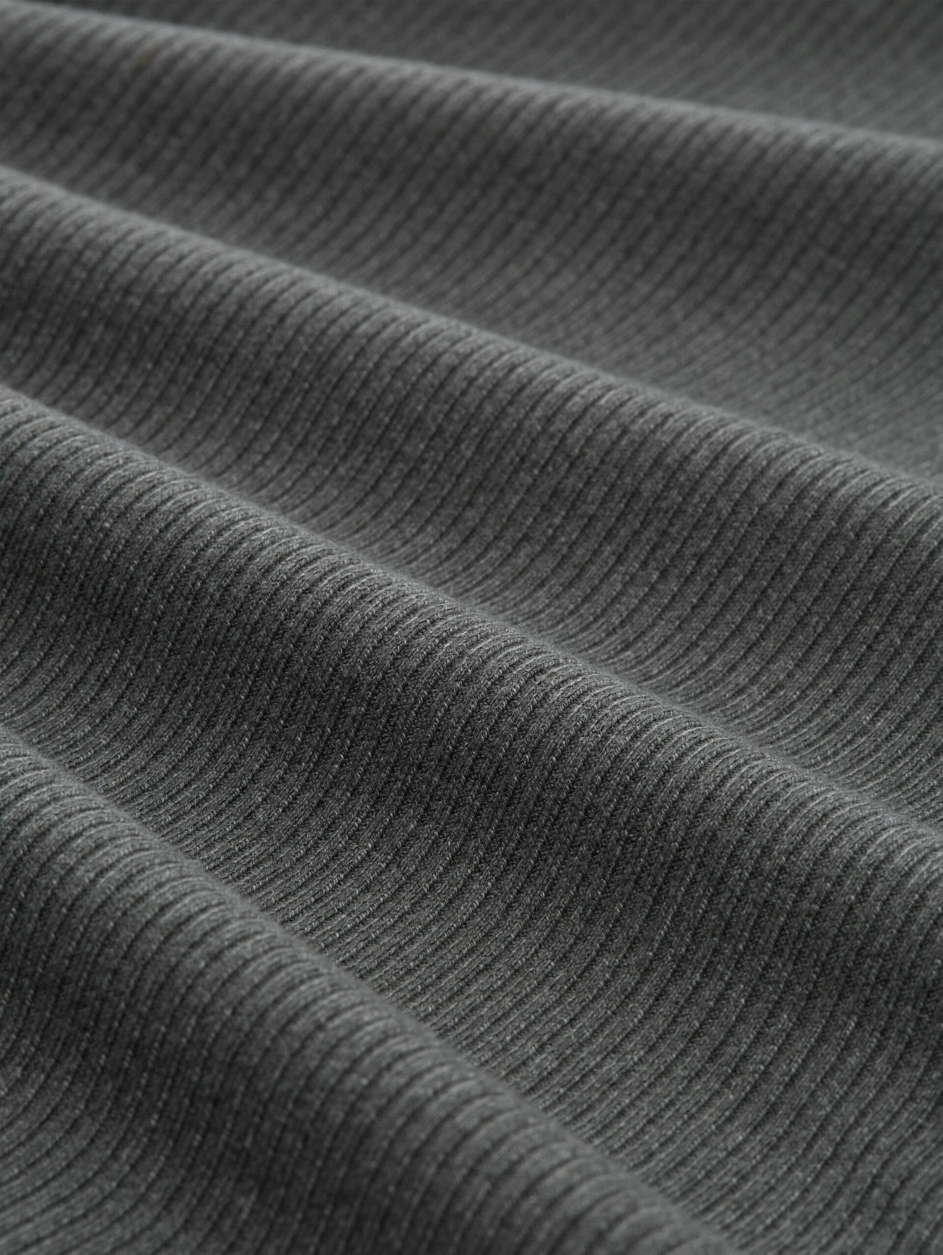 Langarmshirt mit Rippstruktur - dark olive melange - Material-Ansicht