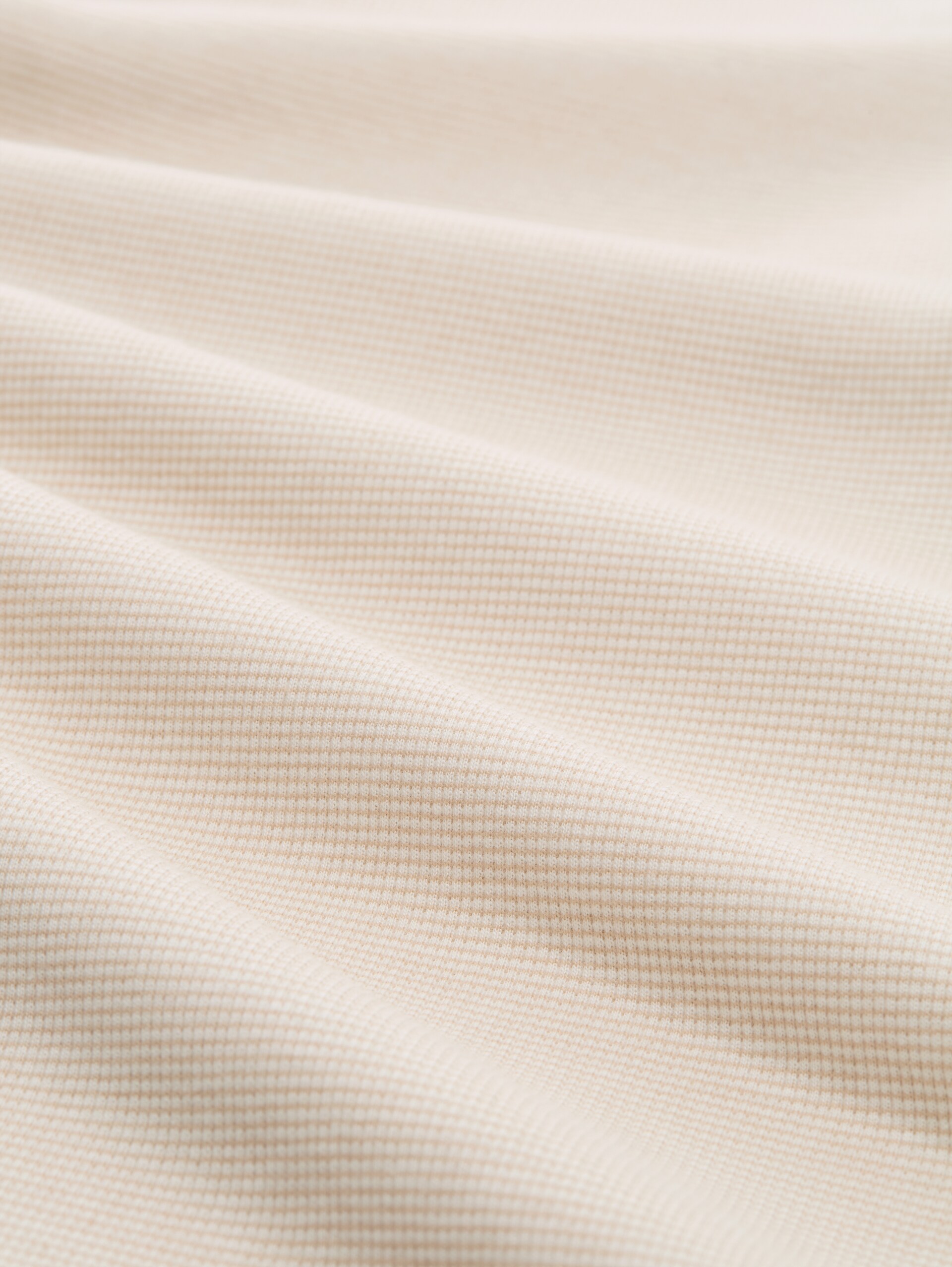 Henley Langarmshirt mit Rippstruktur - white gravel beige stripe - Material-Ansicht