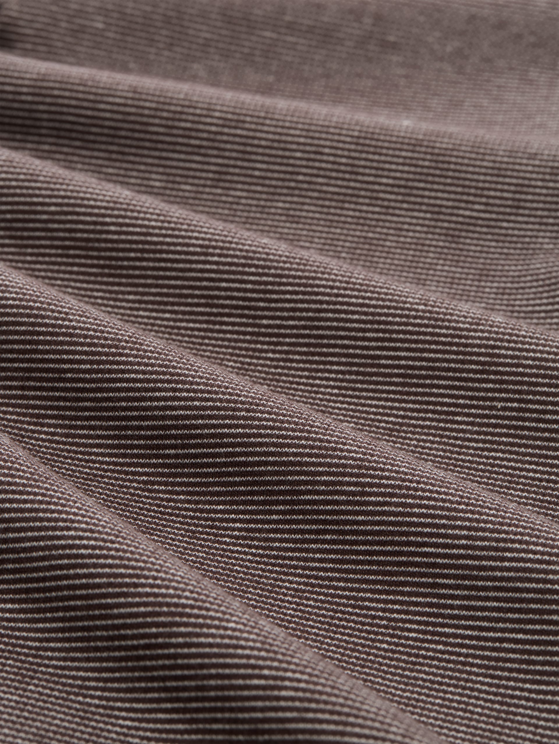 Henley-shirt met lange mouwen en geribde structuur - java brown offwhite stripe - Materiaalweergave