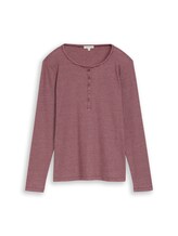 Geselecteerd, Henley-shirt met lange mouwen en geribde structuur door Tom Tailor, rosa