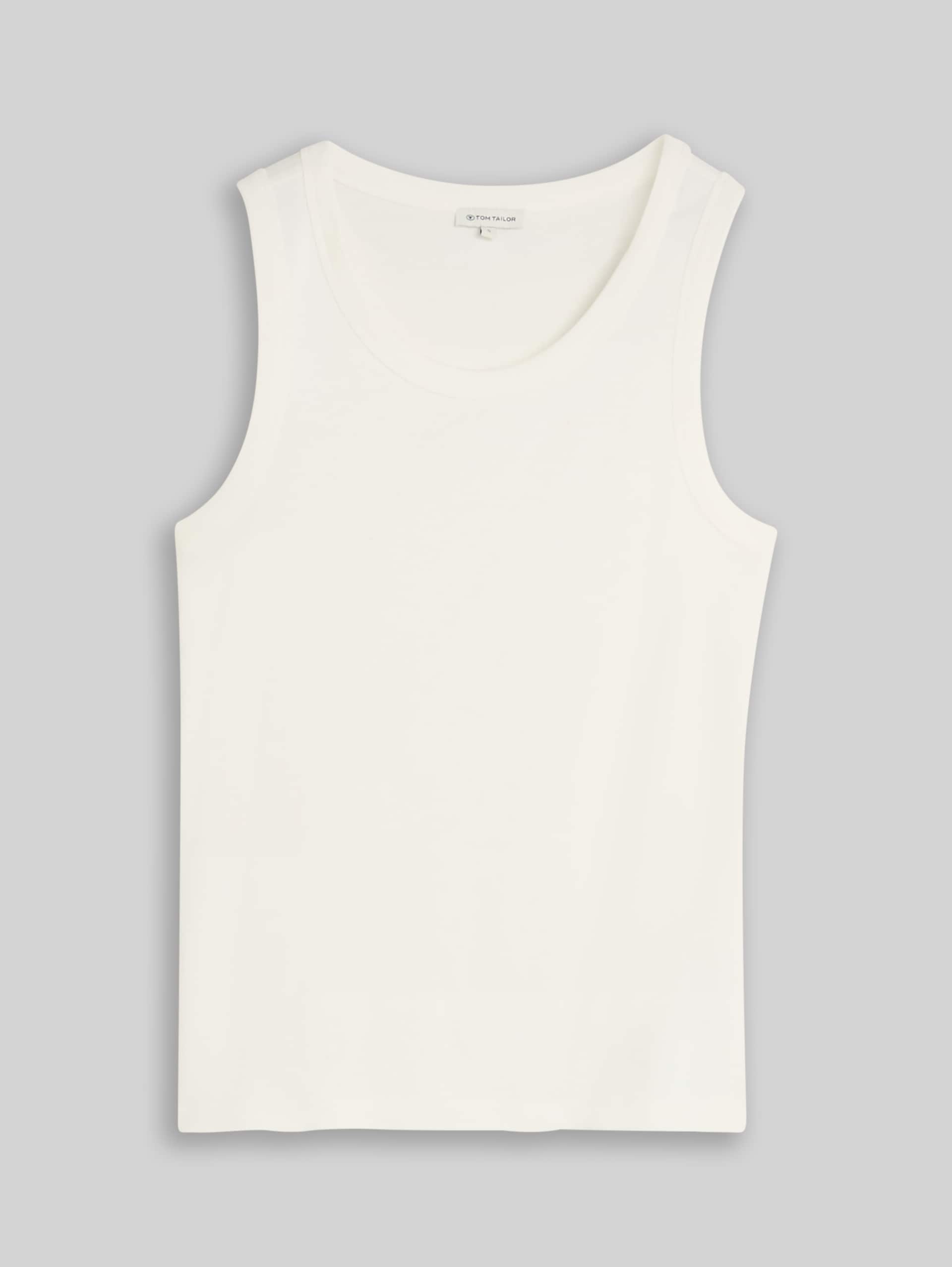 Top mit Rippstruktur - Whisper White - Vorder-Produkt-Ansicht