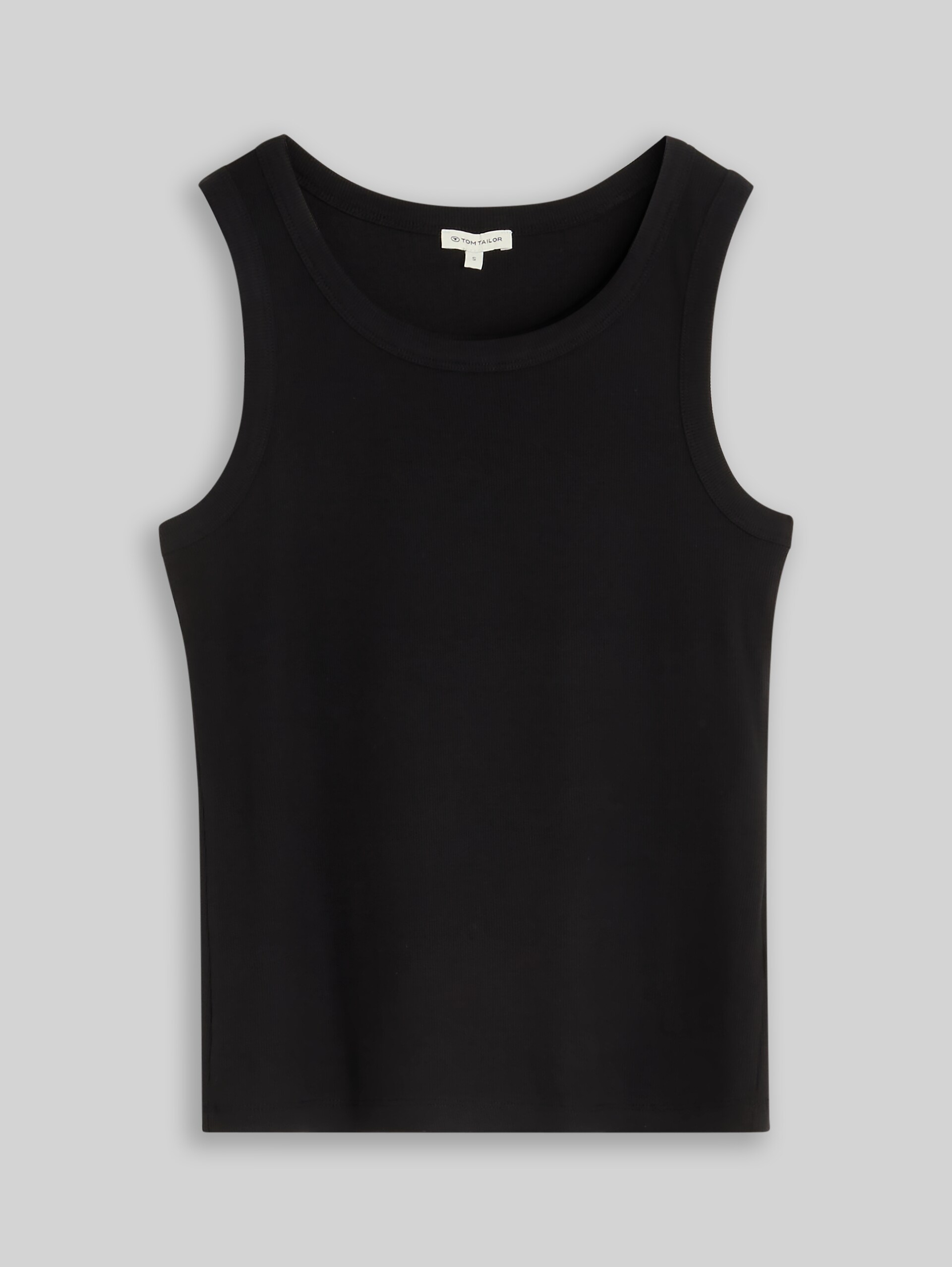 Top mit Rippstruktur - deep black - Vorder-Produkt-Ansicht
