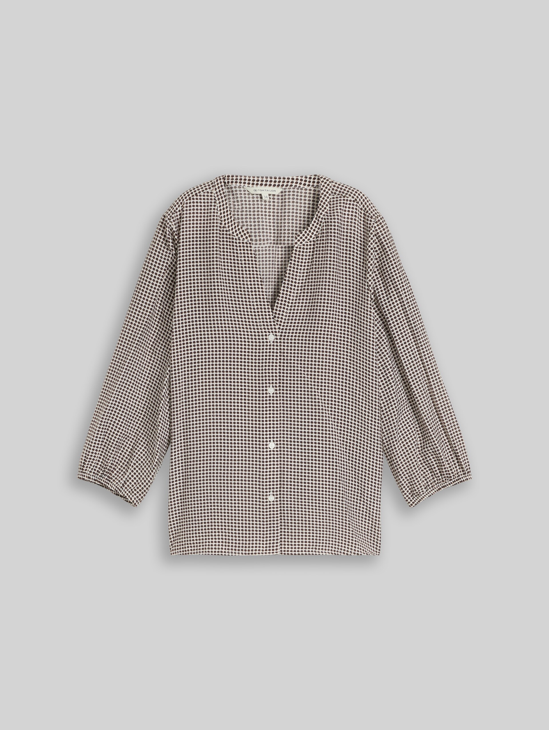 Bluse mit Muster - small brown dot print - Vorder-Produkt-Ansicht