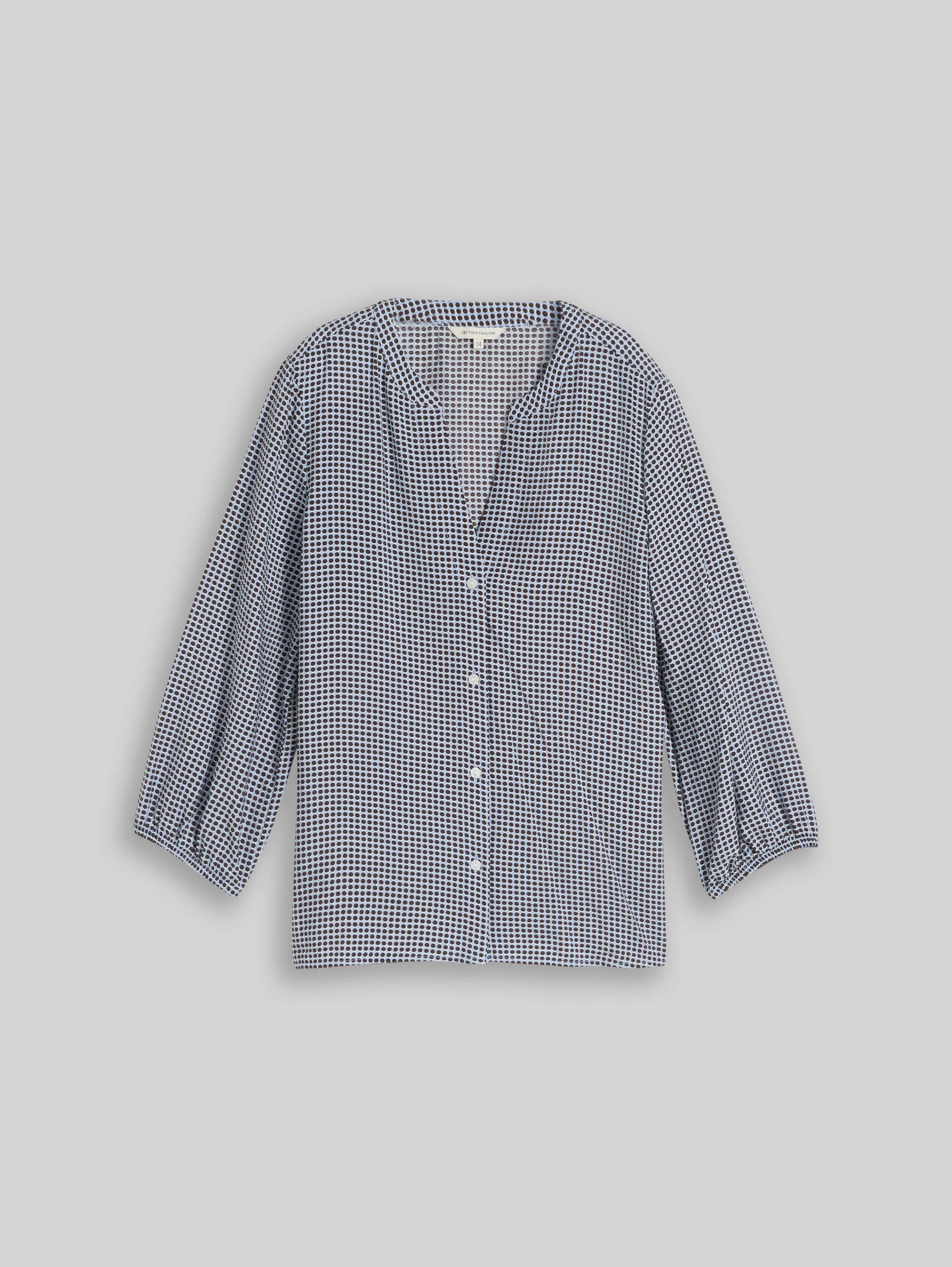 Bluse mit Muster - small blue brown dot print - Vorder-Produkt-Ansicht