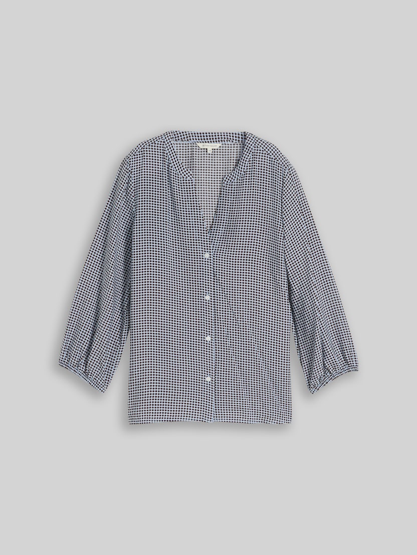 Bluse mit Muster von Women, small blue brown dot print