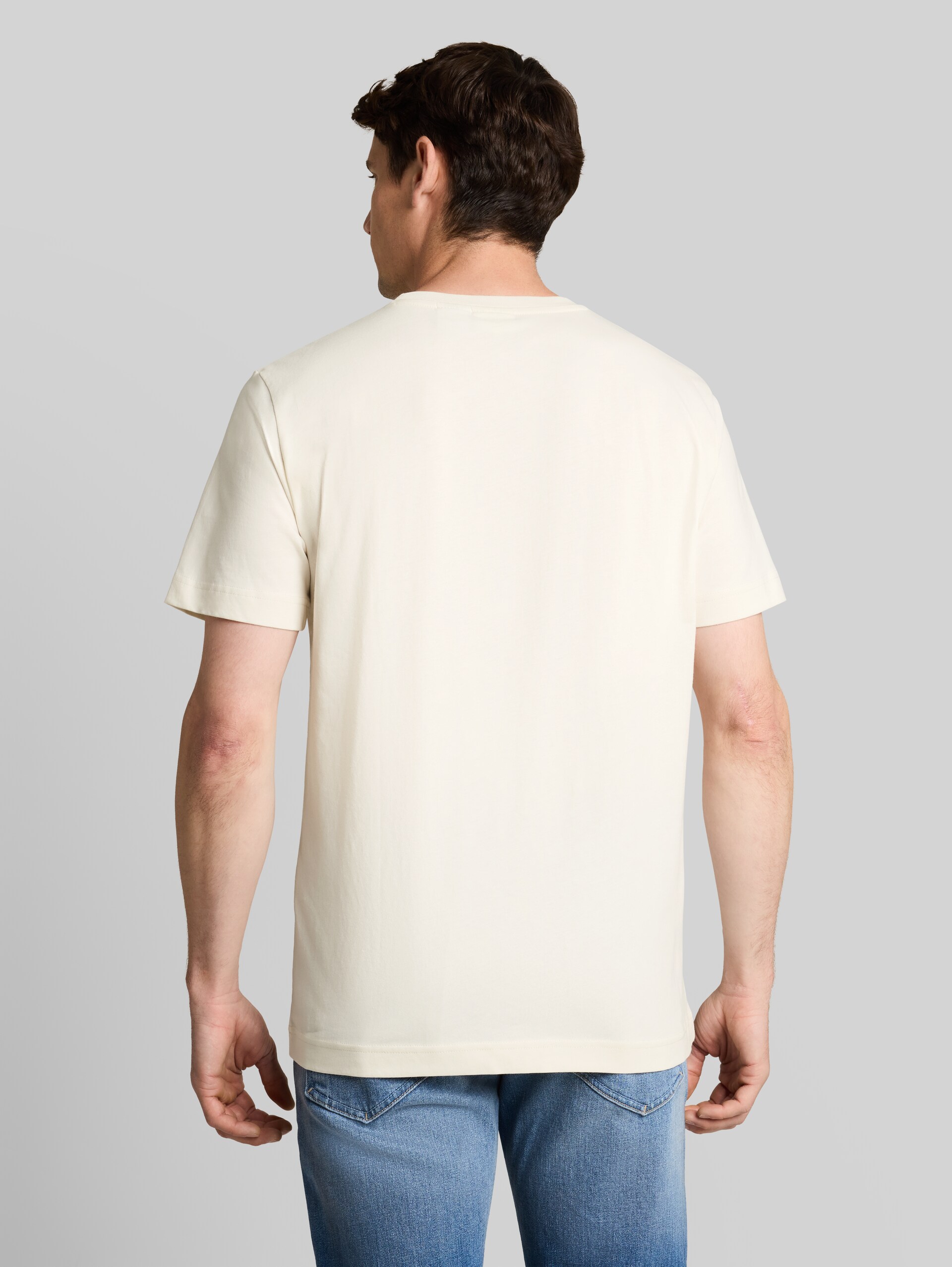T-shirt met Snoopy-print - Gardenia White - Neklijn model-achteraanzicht
