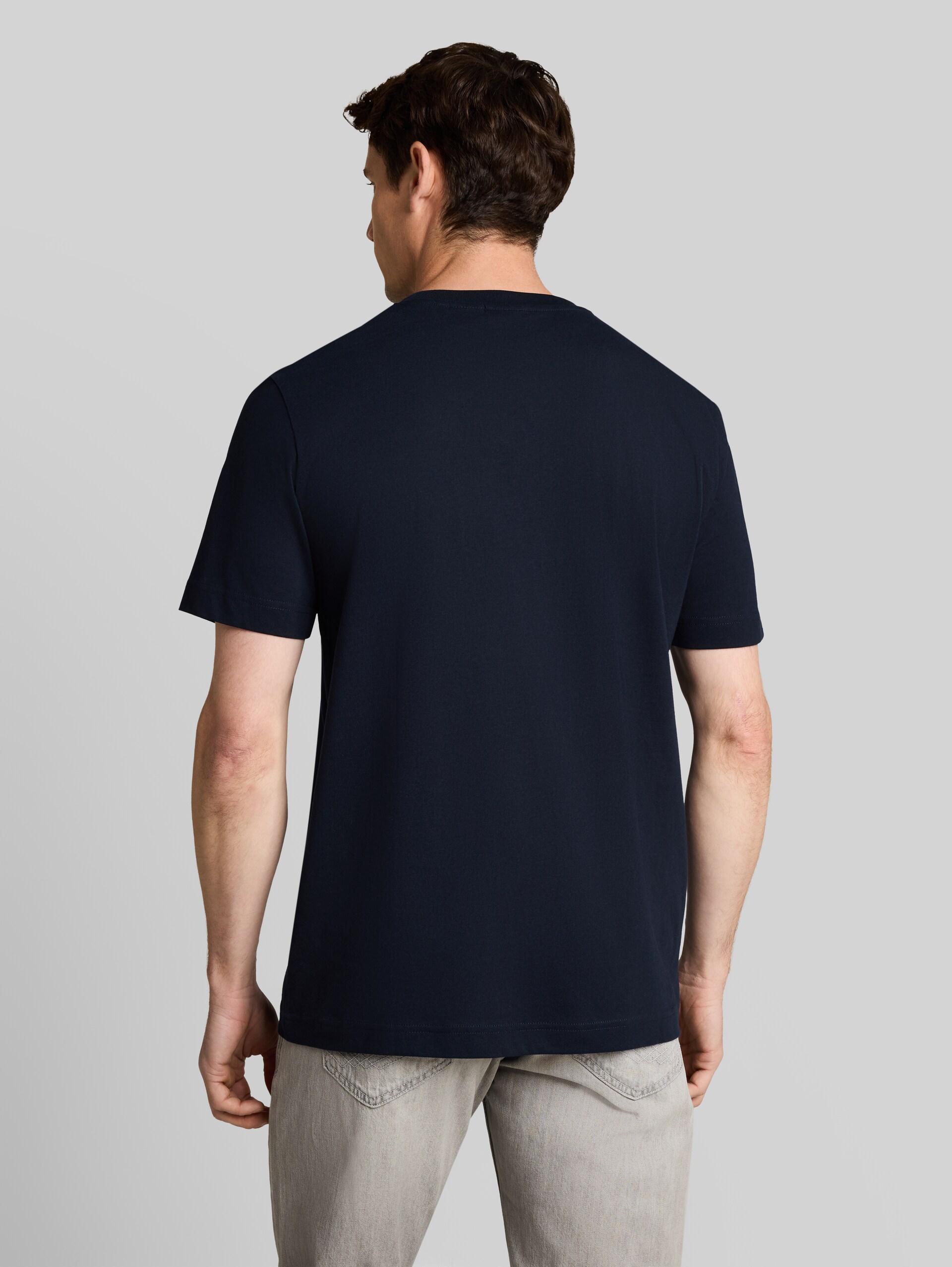 T-shirt met Snoopy-print - sky captain blue - Neklijn model-achteraanzicht