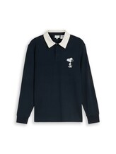 Geselecteerd, Poloshirt met lange mouwen en Snoopy-print op de rug door Tom Tailor, blauw