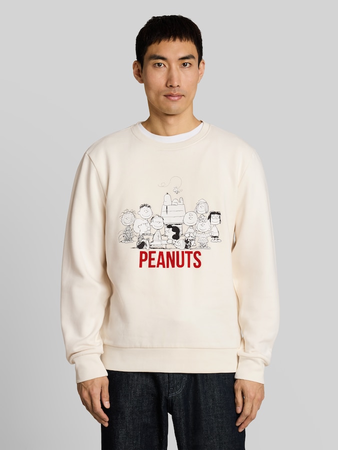 Sweatshirt with Snoopy print by Men, Gardenia White
