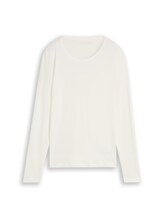 Niet geselecteerd, Basic katoenen shirt met lange mouwen door Tom Tailor, wit