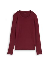 Geselecteerd, Basic katoenen shirt met lange mouwen door Tom Tailor, rood