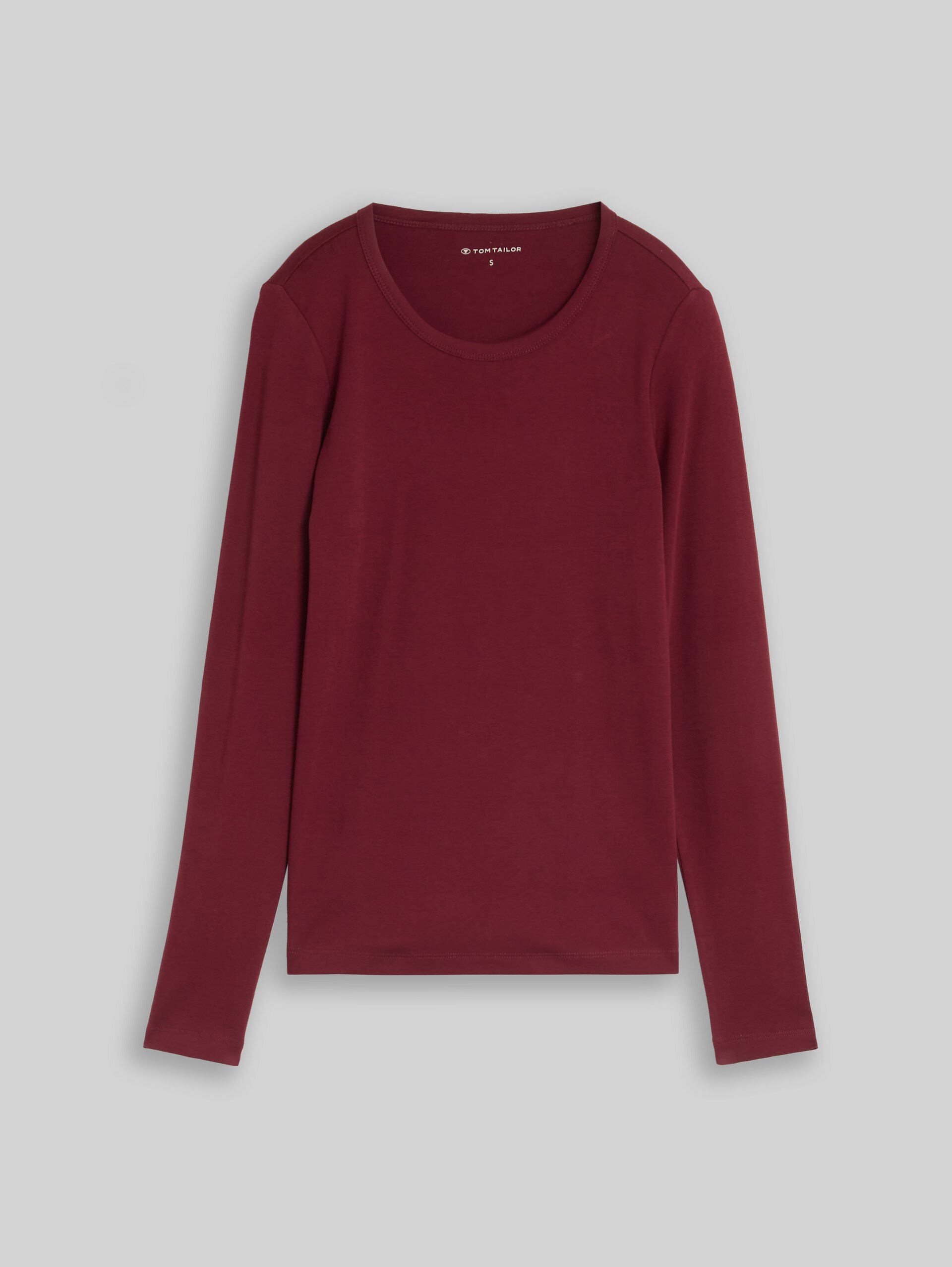Basic katoenen shirt met lange mouwen - Preppy Plum - Product vooraanzicht
