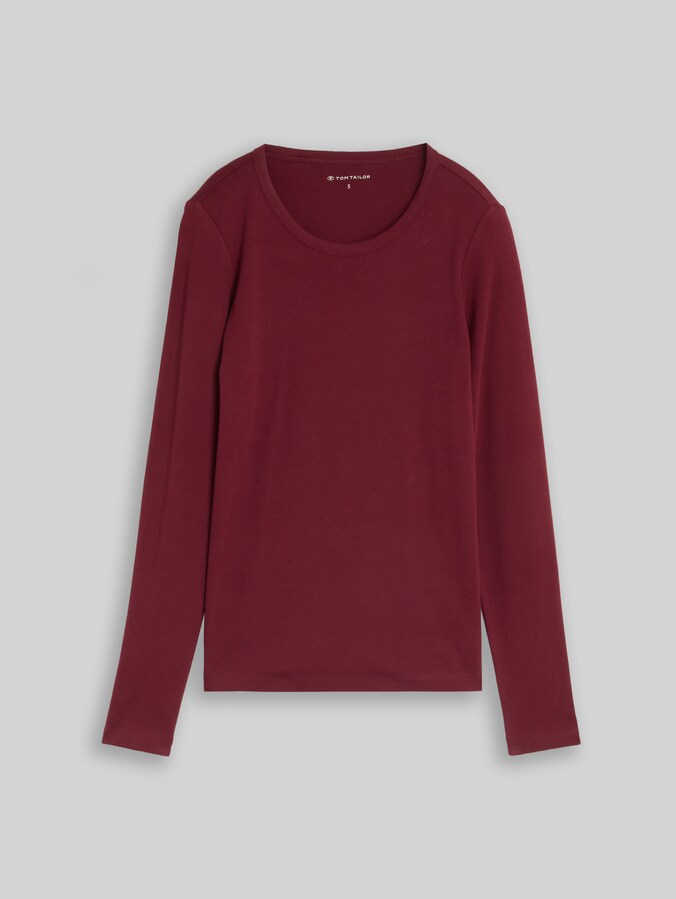 Basic katoenen shirt met lange mouwen door Women, Preppy Plum