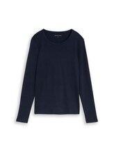 Ausgewählt, Basic Langarmshirt aus Baumwolle von Tom Tailor, blau
