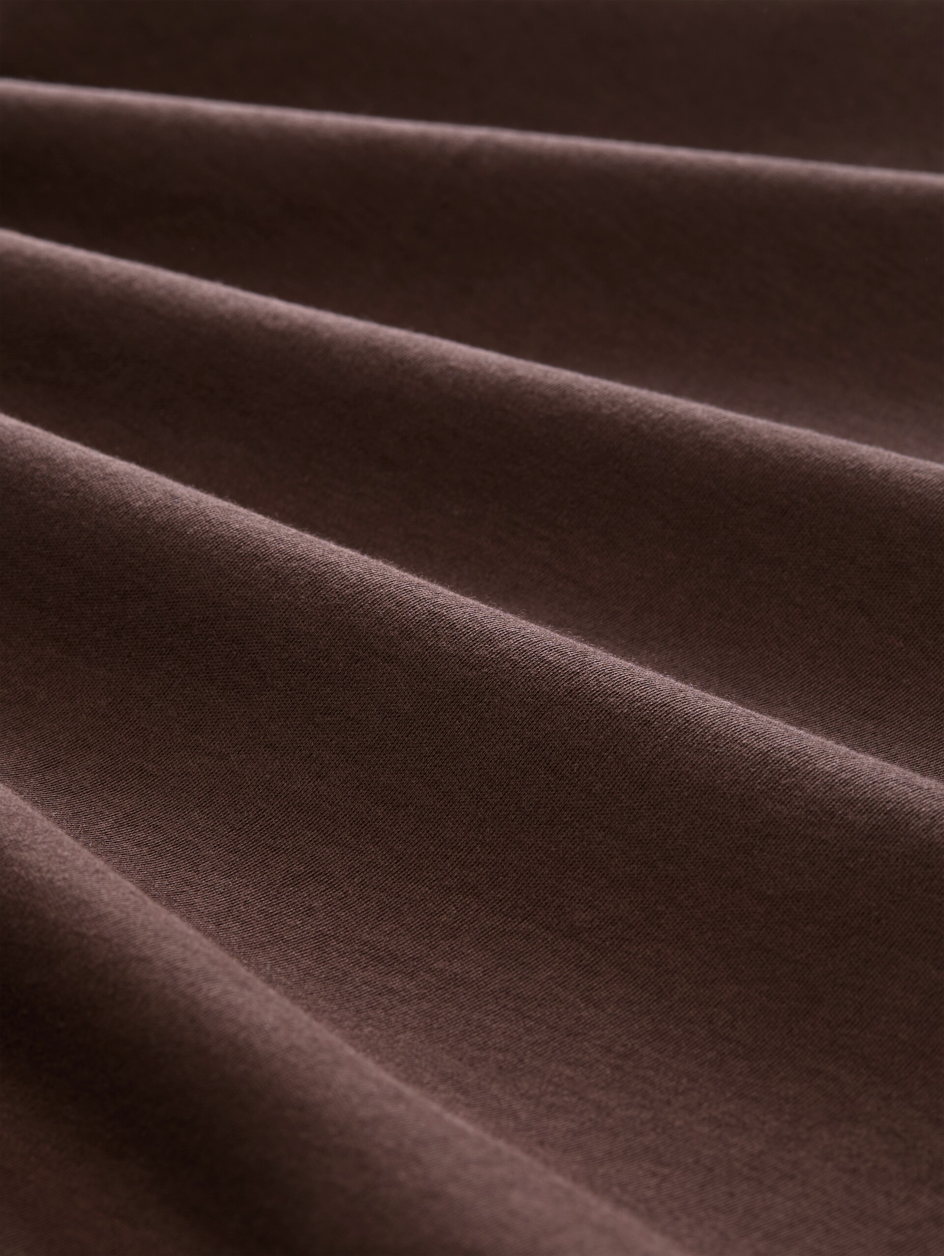 Basic katoenen shirt met lange mouwen - java dark brown - Materiaalweergave