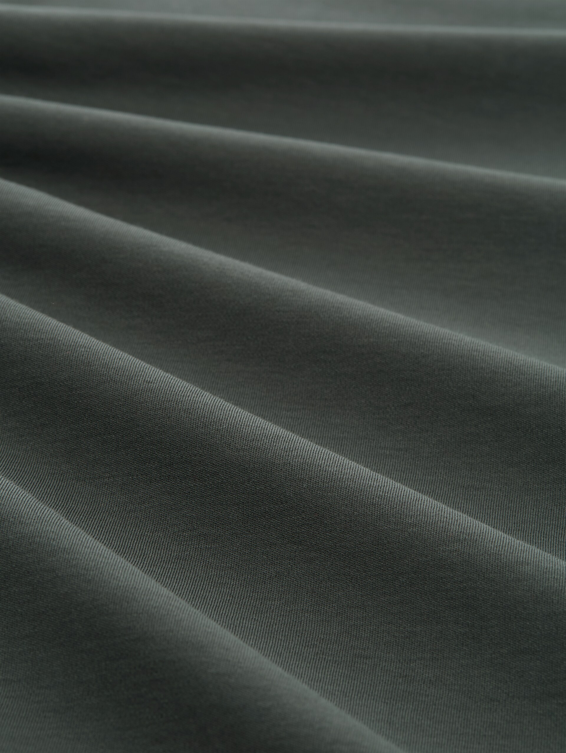 T-shirt basique à manches longues en coton - Darkest Olive - Vue de la matière