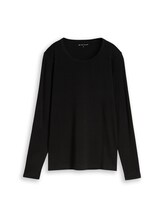 Non sélectionné, T-shirt basique à manches longues en coton par Tom Tailor, noires