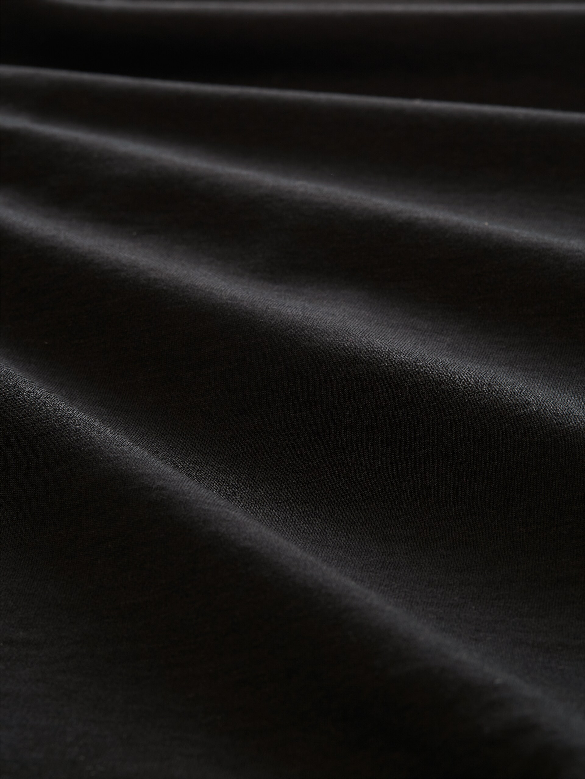 Basic katoenen shirt met lange mouwen - deep black - Materiaalweergave