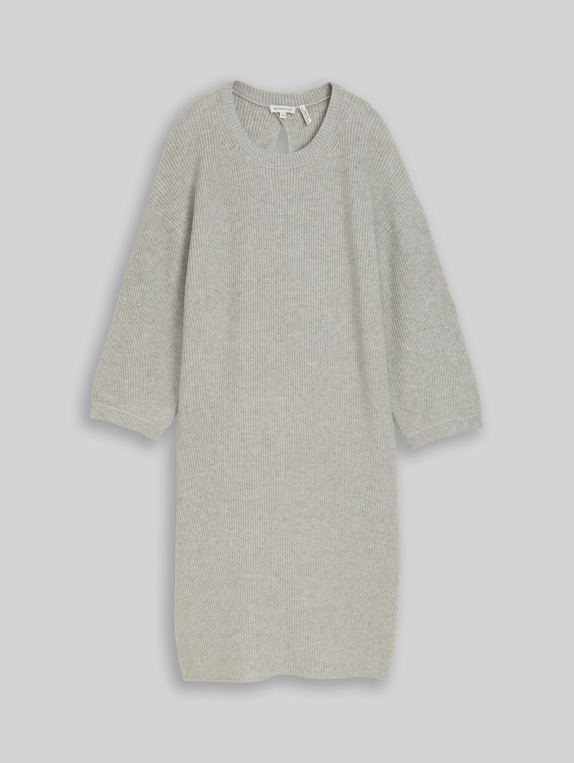 Strickkleid in Melange-Optik - soft grey melange - Vorder-Produkt-Ansicht