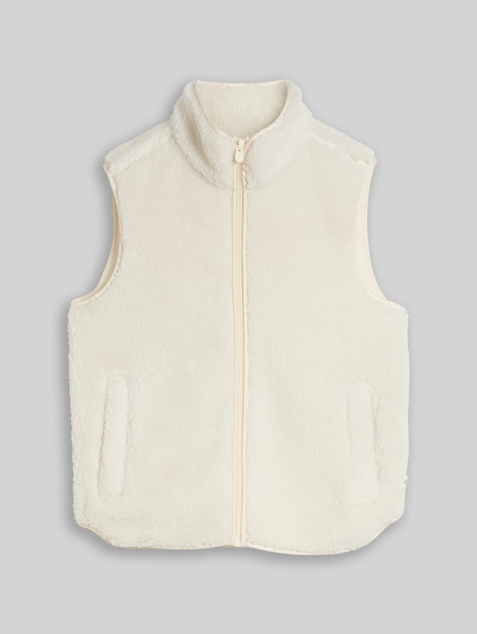 Teddy-vest door Teen Girls, light creme teddy
