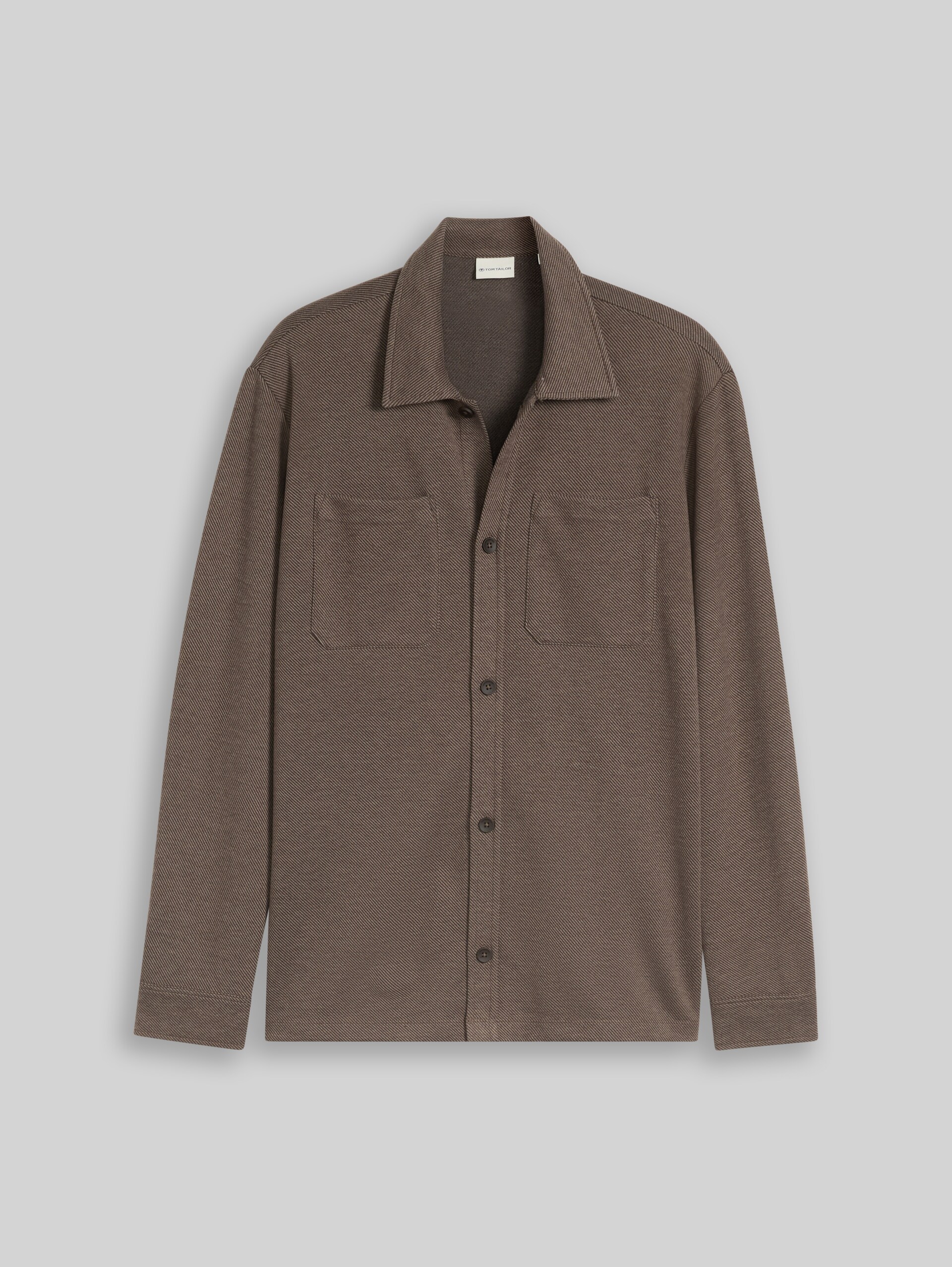 Regular Fit Hemd mit Brusttaschen - brown black twill structure - Vorder-Produkt-Ansicht