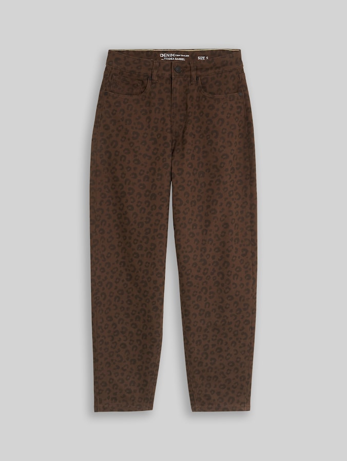 Jeans TTADEA BARREL à imprimé léopard par Denim Female, brown black leo