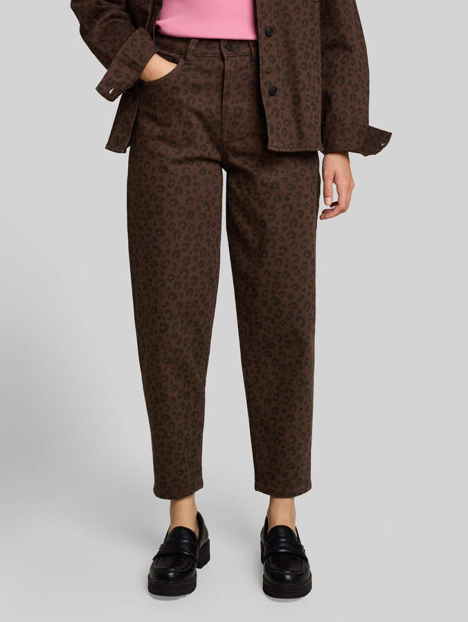 TTADEA BARREL Jeans mit Leo-Print von Denim Female, brown black leo