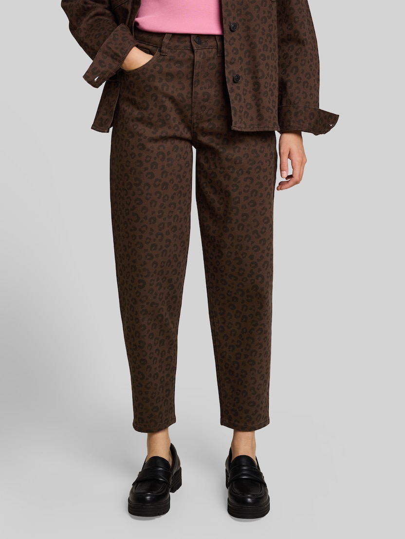 TTADEA BARREL Jeans mit Leo-Print von Denim Female, brown black leo