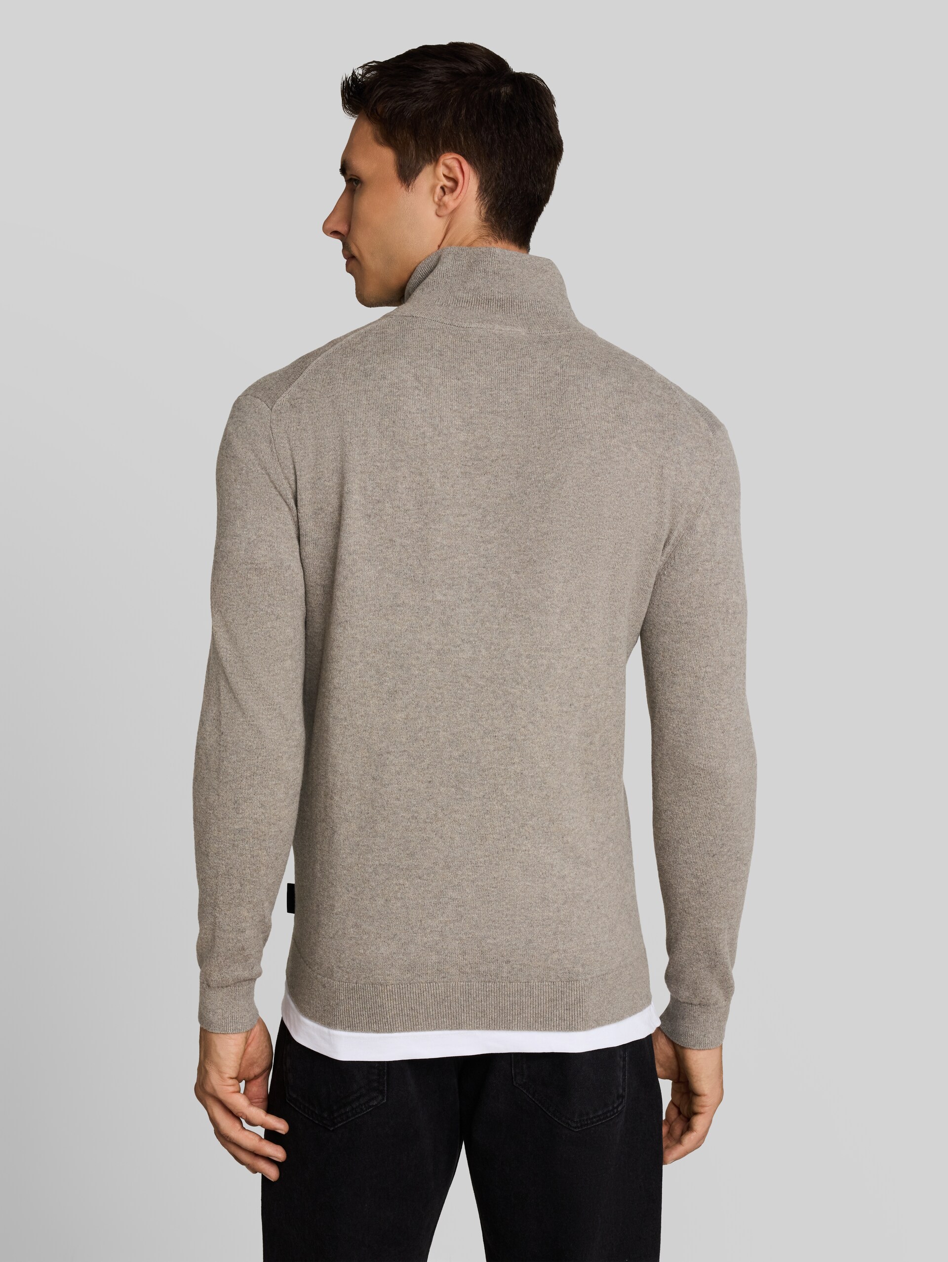 Strickjacke mit Kaschmir-Anteil - Driftwood Taupe Melangé