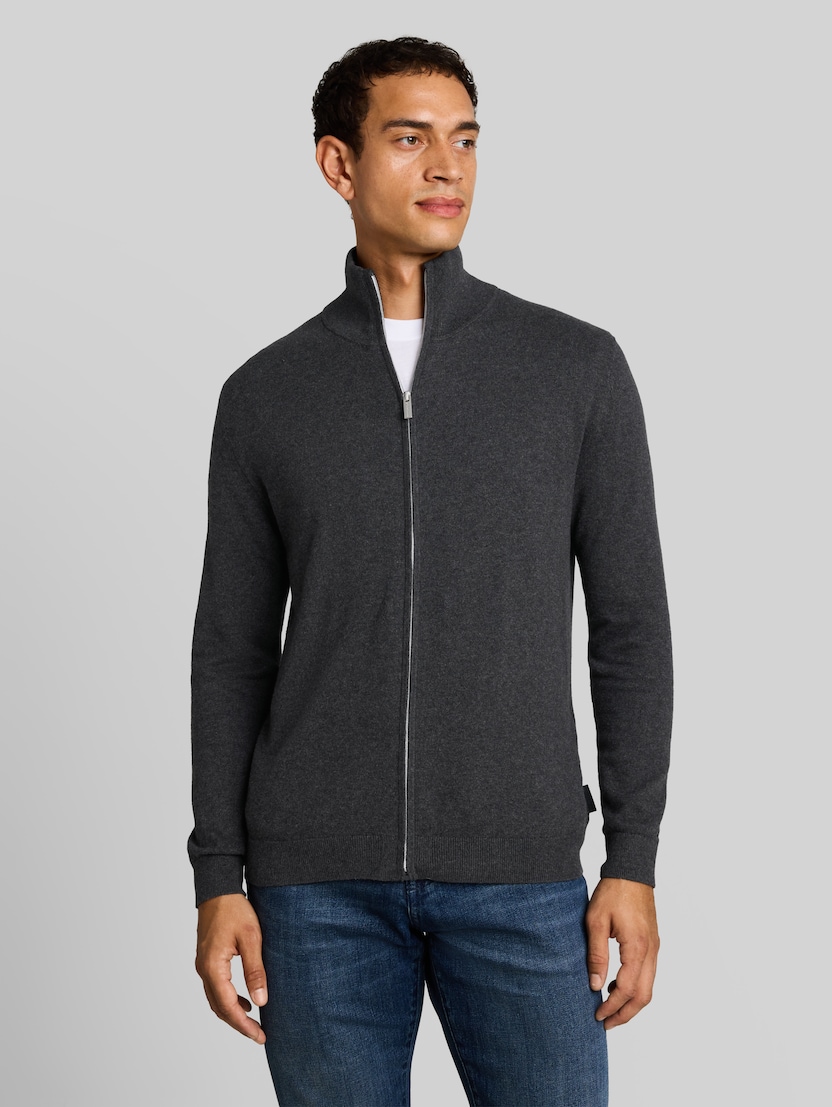 Gebreid vest met kasjmier door Men, Black Grey Melange